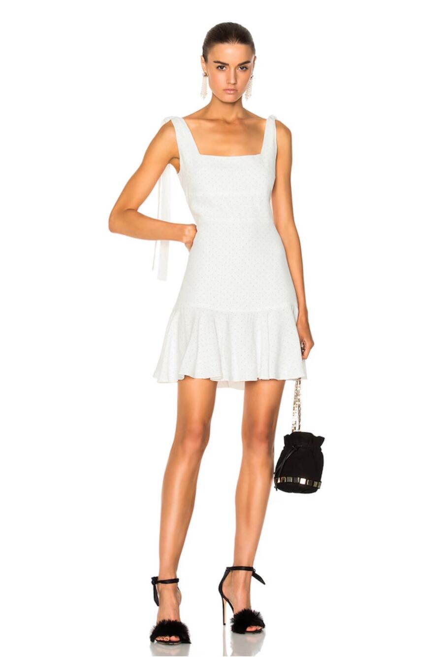 Alexis Jazz Dress White Micro Dot Dress Size Small NWT